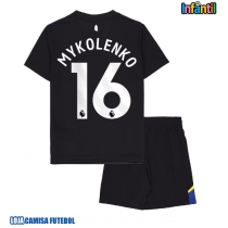 Camisa de Futebol Everton Vitaliy Mykolenko #16 Equipamento Alternativo Infantil 2025-26 Manga Curta (+ Calças curtas)